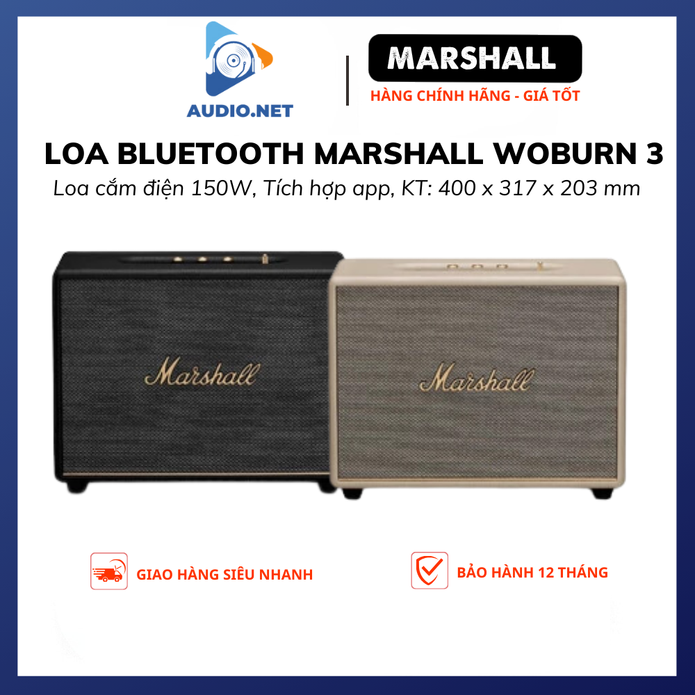 Loa Bluetooth MARSHALL WOBURN III (3) Công suất 150W , New 100% - Bảo Hành 12 tháng, 1 đổi 1 trong 30 ngày.