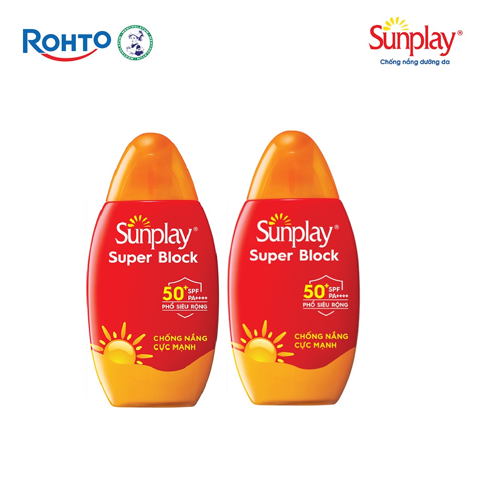   VB  Bộ 2 Kem chống nắng Sunplay cực mạnh ngừa đen sạm da hiệu quả dạng sữa Sunplay Super Block SPF 50+ PA++++ 70g 