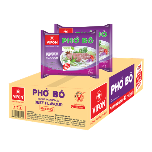 Thùng 30 Gói Phở Bò Vifon (65g / Gói)