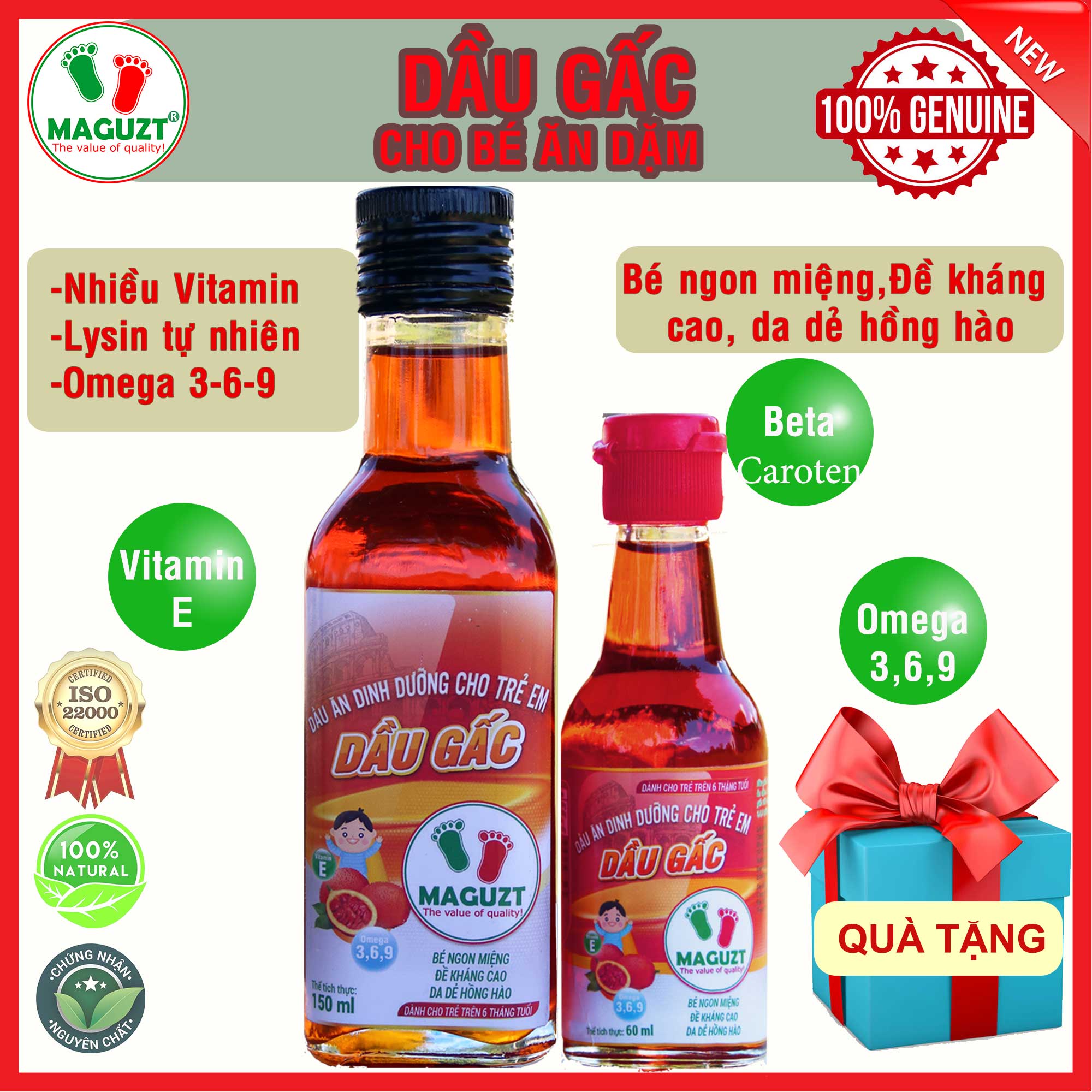 Dầu gấc cho bé ăn dặm Maguzt