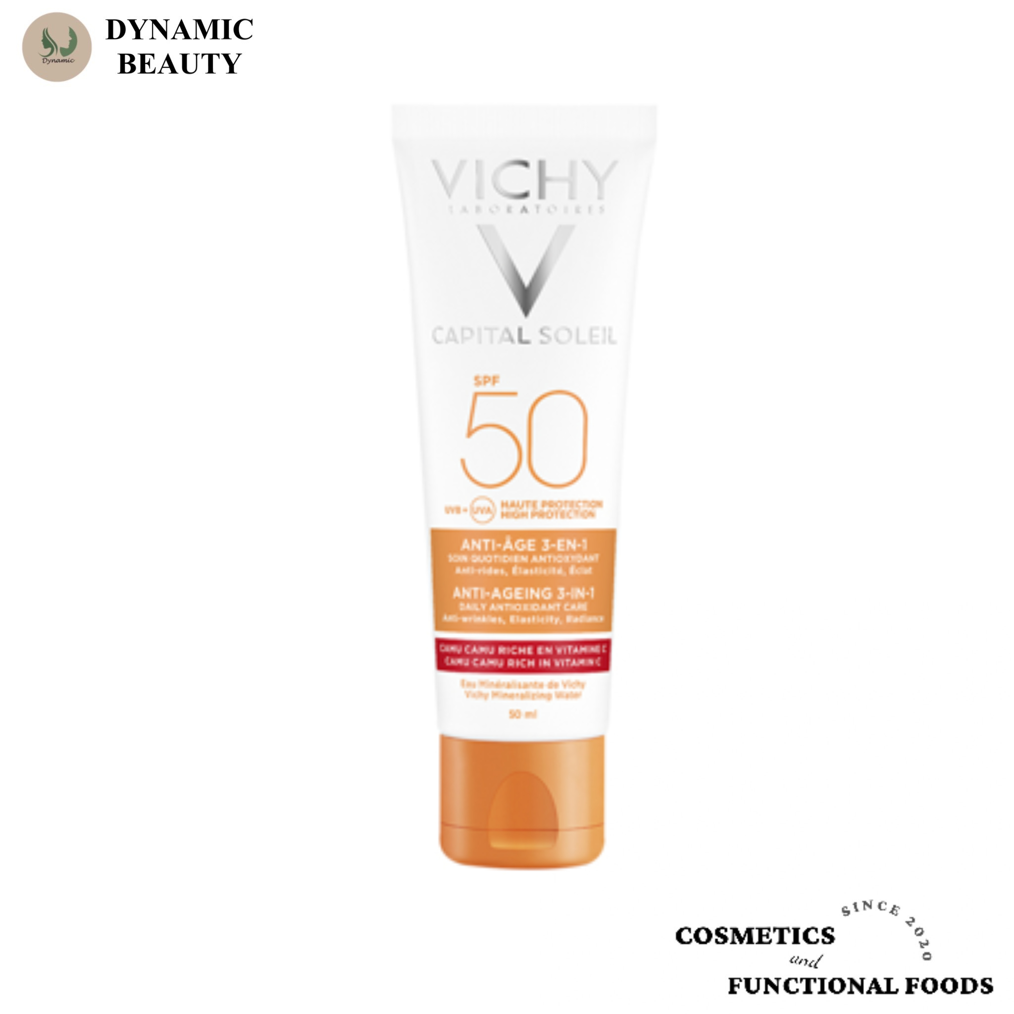 Kem chống nắng bảo vệ và giúp giảm các dấu hiệu lão hóa V.I.C.H.Y capital soleil anti-ageing SPF 50 50ml