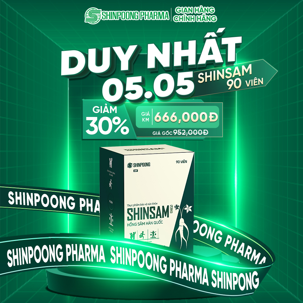 Thực phẩm bảo vệ sức khỏe SHINSAM - Tăng Cường Sức Khỏe, Giảm Mệt Mỏi - Shinpoong Pharma (Hộp 90v)