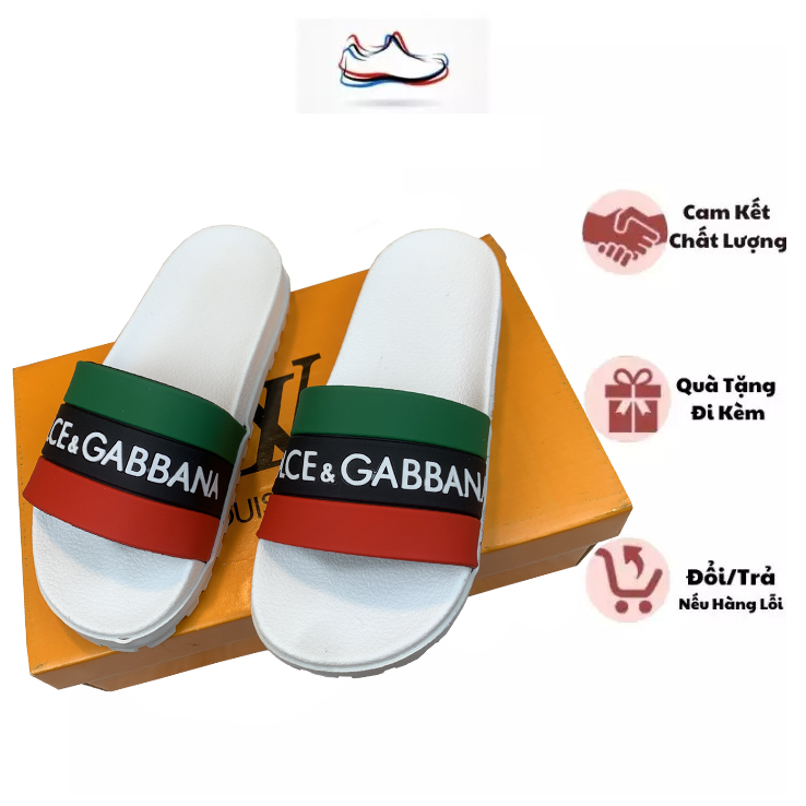 Dép nam - Dép nam quai ngang dolce-gabbana cao cấp DG83 - Dép đế cao su đúc full size nam