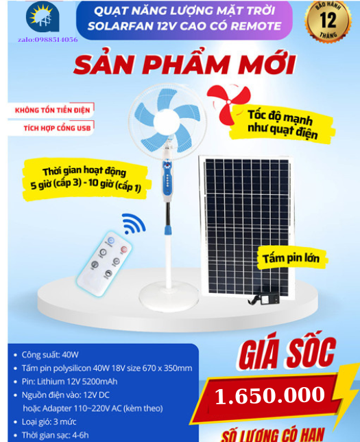 quạt năng lượng mặt trời solafan-40w ,quạt năng lượng mặt trời 12v-40w Quạt năng lượng mặt trời.