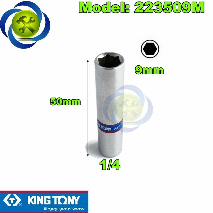 Tuýp 9mm 1/4 có 6 cạnh kingtony 223509m dài 50mm