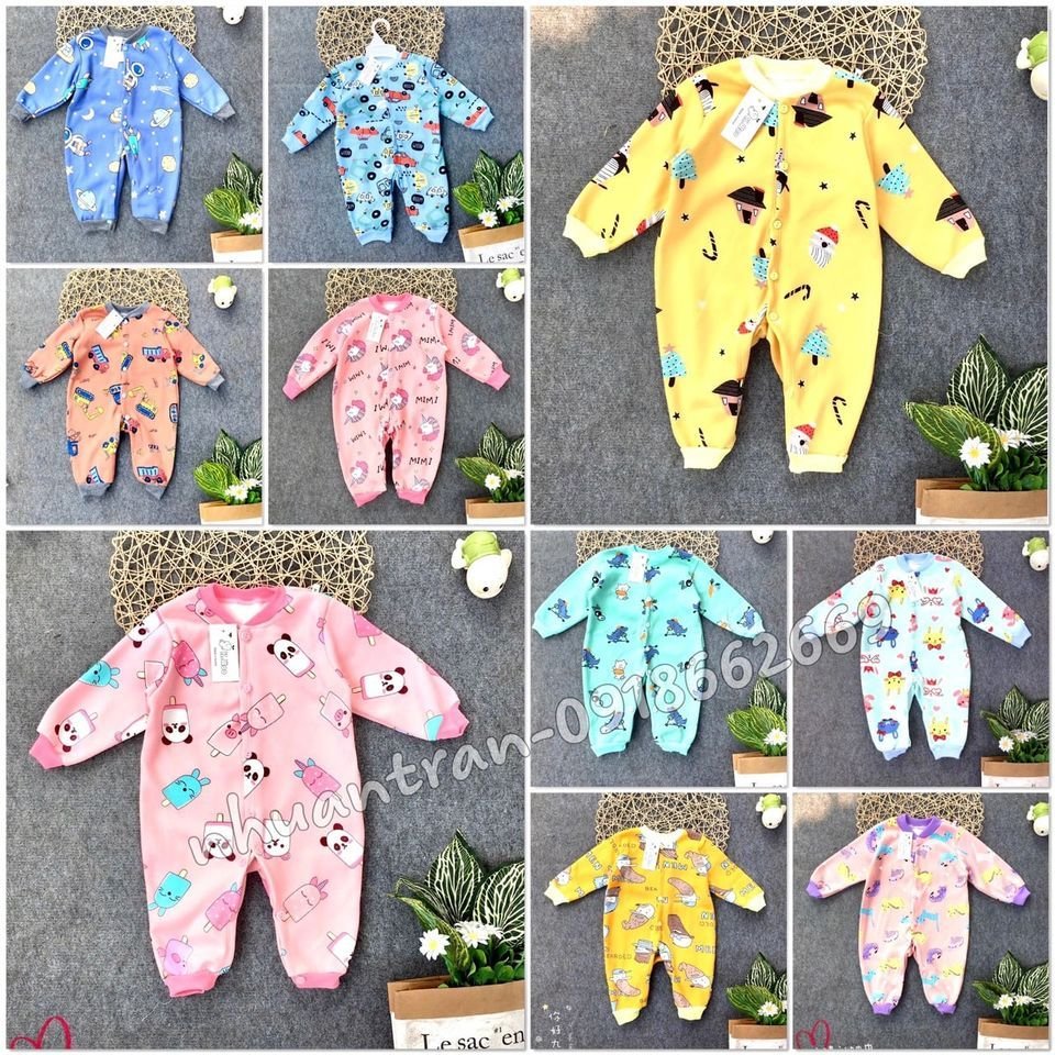 bộ body bé trai / body bé gái/ bộ dài liền thân / body nỉ bé trai / body nỉ bé gái , có size từ 3-13kg