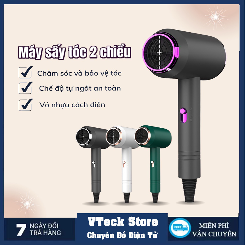 Máy sấy tóc thế hệ mới - Sấy 2 chiều nóng - lạnh - Công suất lớn, tạo kiểu tóc chuyên nghiệp