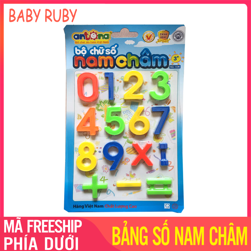 Bộ chữ số nam châm - Thiết kế không có ba via, đa dạng màu sắc, an toàn cho bé - bộ chữ số nam châm antona, bộ chữ cái và số nam châm, bộ chữ và số nam châm, bộ chữ số gắn nam châm, vỉ chữ cái gắn nam châm - Baby Ruby