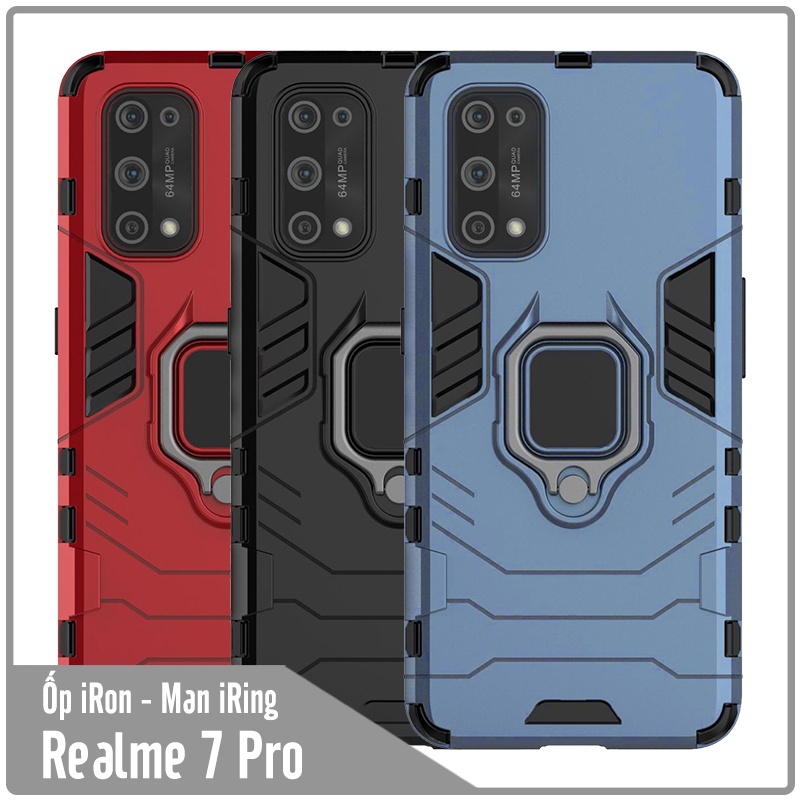 Ốp lưng cho Oppo Realme 7 Pro iRON - MAN IRING Nhựa PC cứng viền dẻo chống sốc