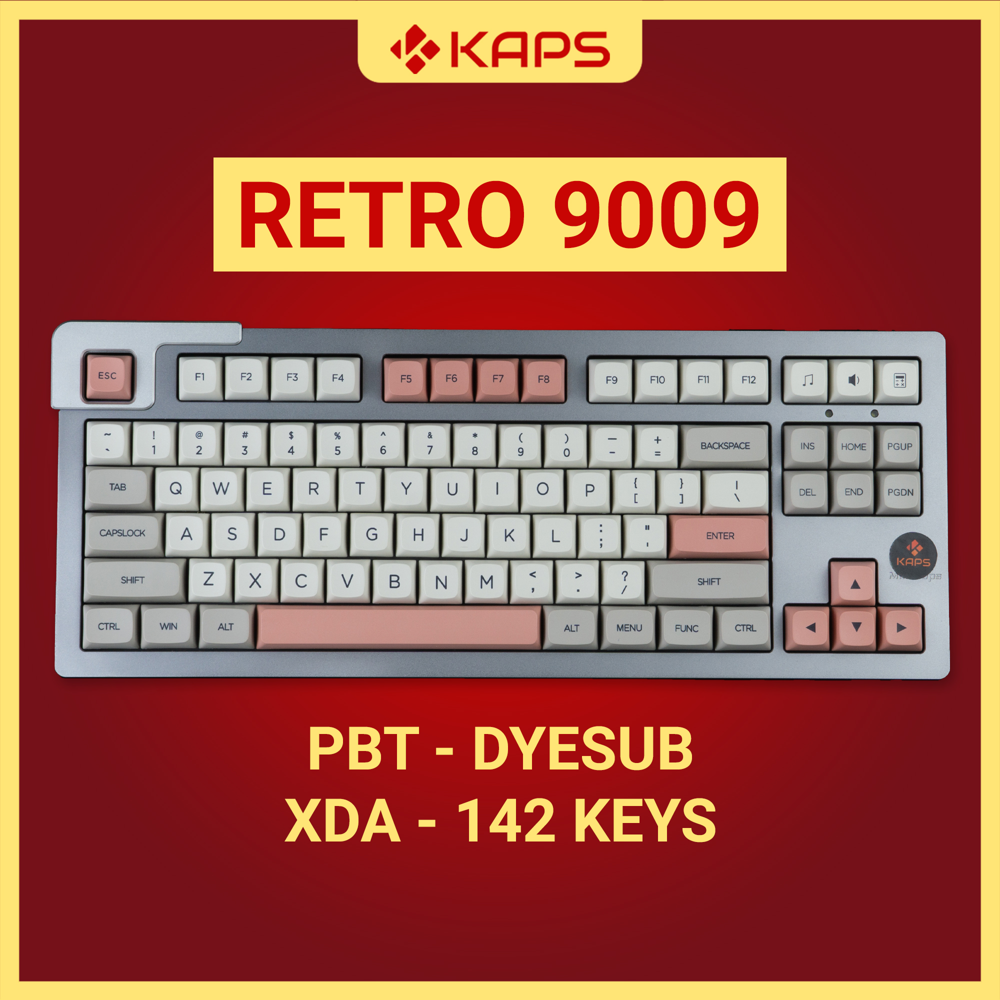 Keycap Retro 9009 PBT profile XDA in dyesub 142 nút cho bàn phím cơ layout 108/104/98/87/84/75/68/64/61