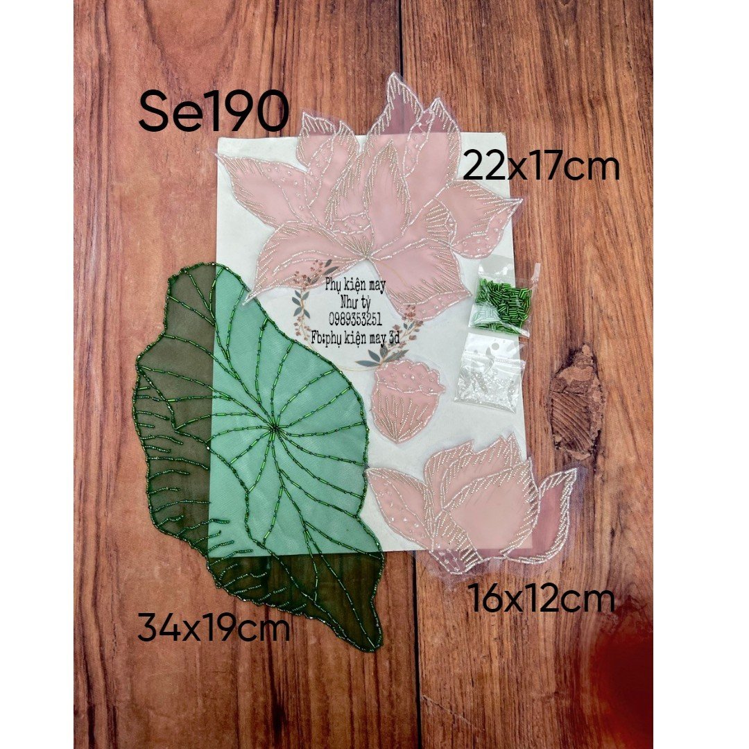 Bộ hoa sen cao cấp trang trí áo dài