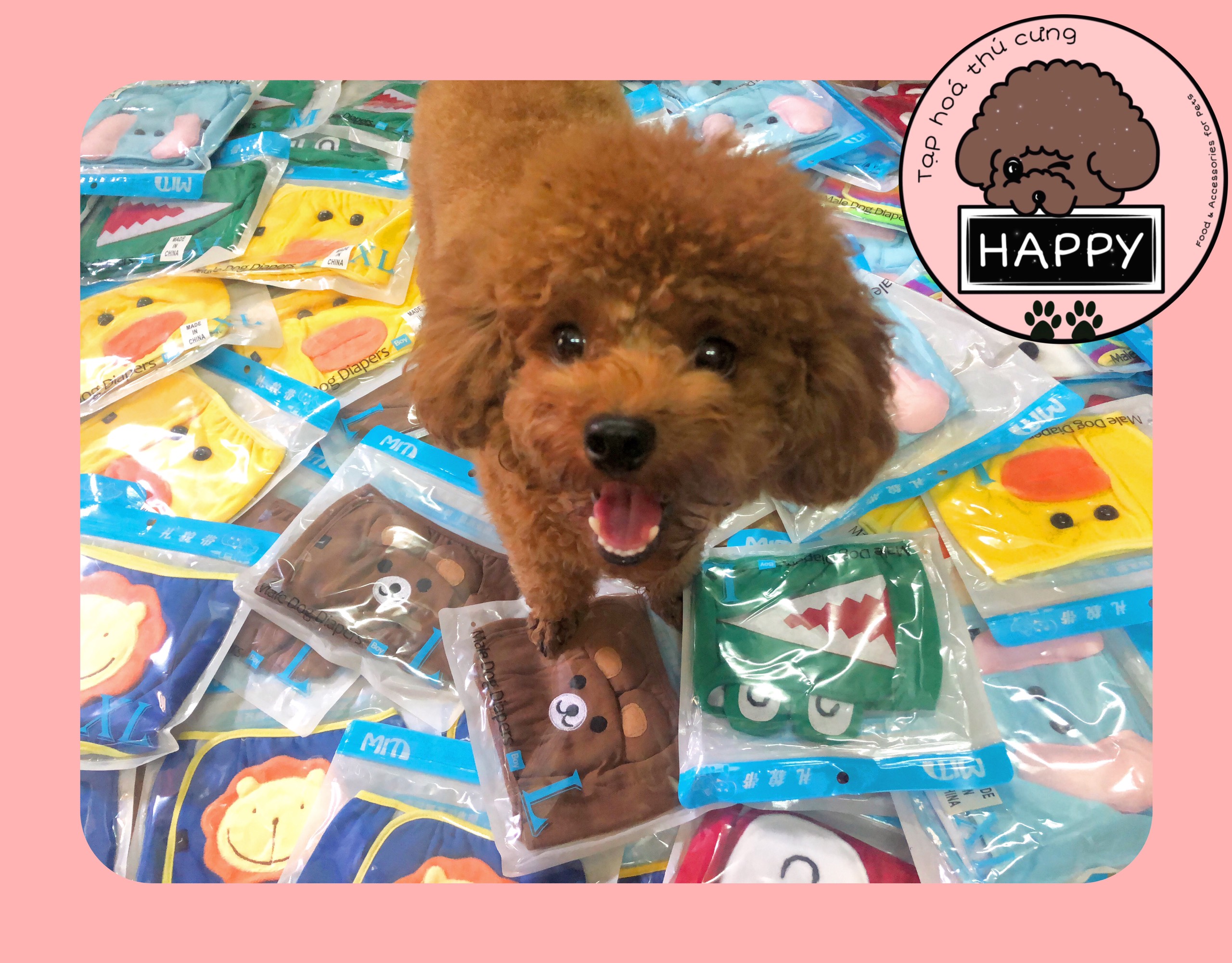 Tã vải sinh lí cho chó đực/Tã quấn vải cho cún đực - Đồ dùng cho chó - Tạp Hoá Thú Cưng Happy