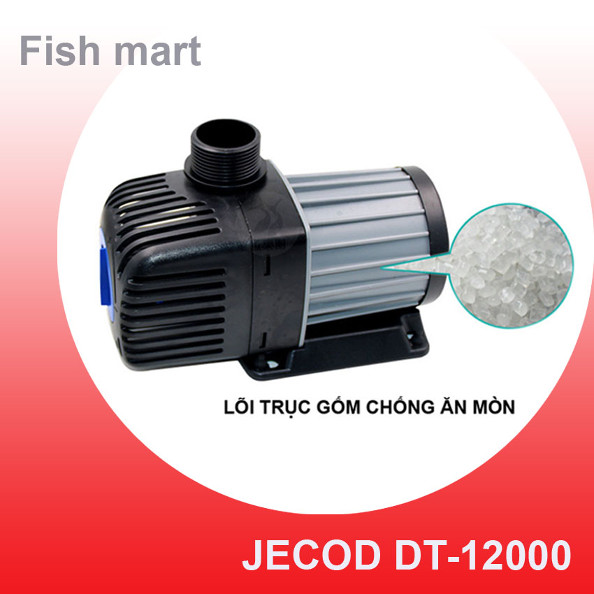 Máy bơm jecod dt 12000, 85w- 12000l/hr, lõi trục gốm, tiết kiệm điện, cho hồ bể cá cảnh, thủy sinh, hòn non bộ