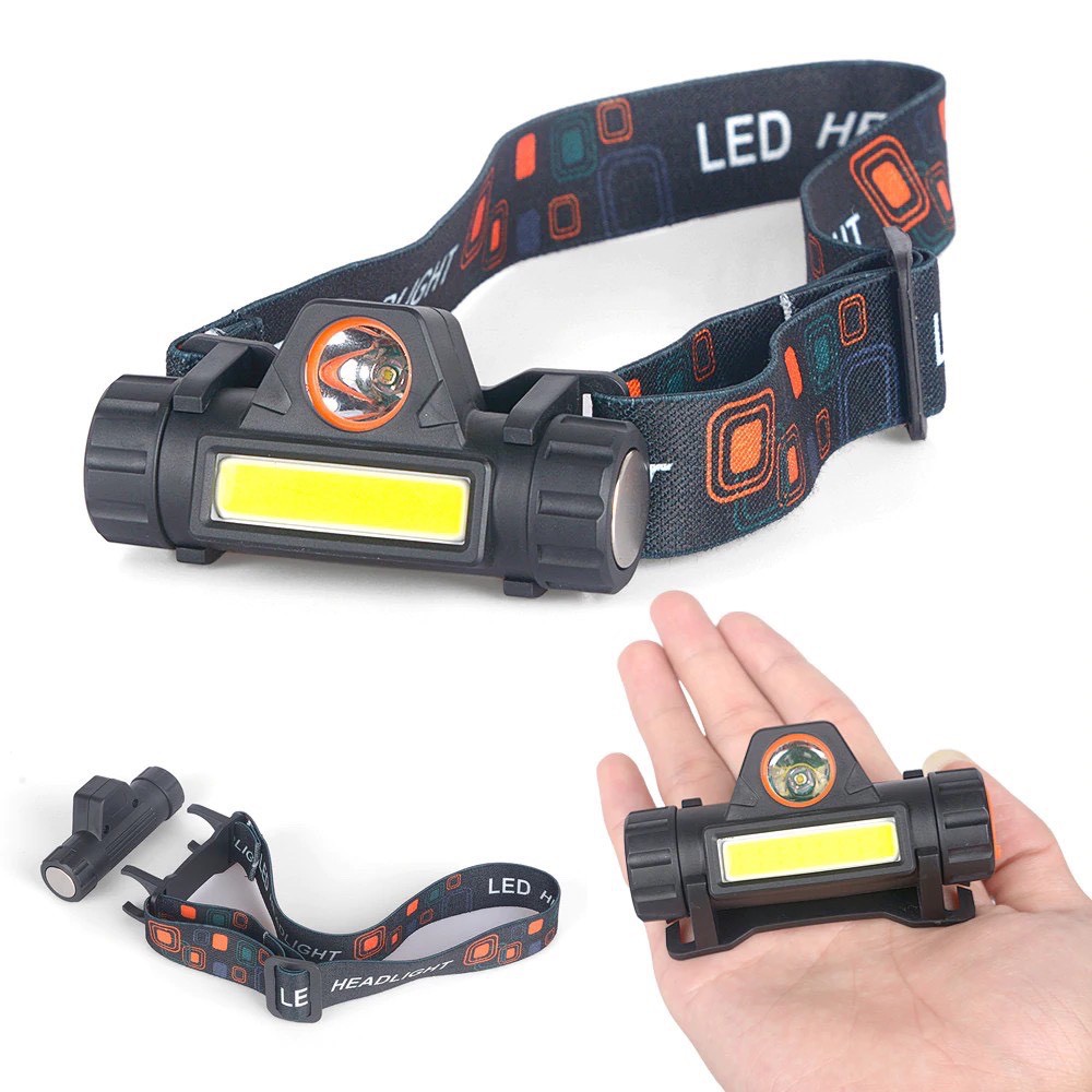 Đèn pin đội đầu siêu sáng 2 bóng 101 - tặng kèm pin và sạc