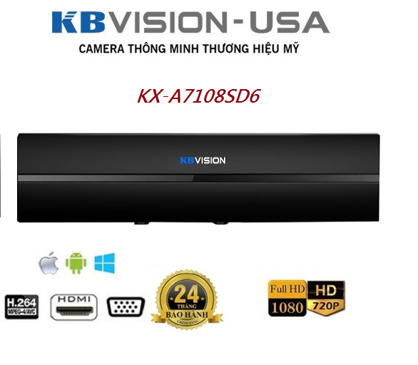 Đầu ghi hình 8 kênh + 2 kênh ip kb vision KX-A7108SD6  KX-7108Ai