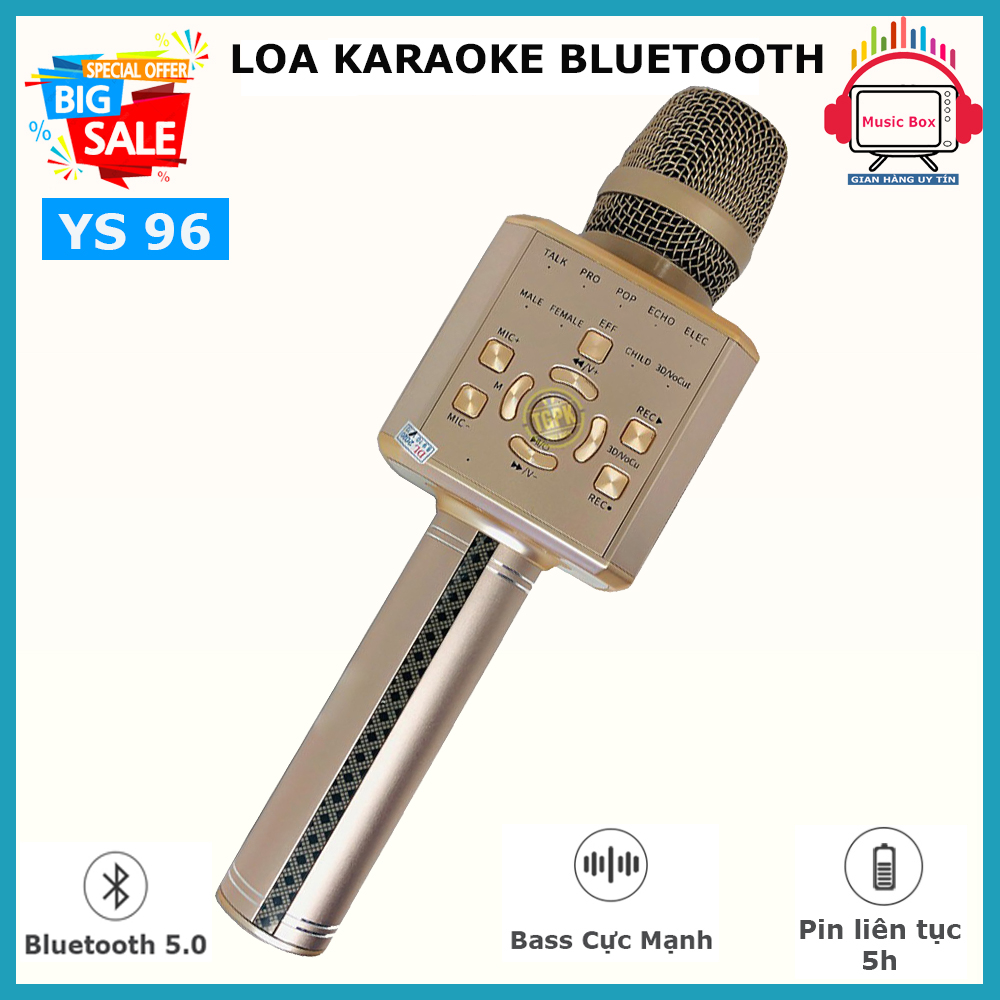[ SIÊU SALE CUỐI NĂM ] Mic hát karaoke, Micro karaoke bluetooth, Micro YS-97 Mic Karaoke Bluetooth, Tích Hợp Live Stream Sound Card 3 In 1, Âm Thanh Trong Và Lớn, Âm Bass Trầm Ấm, Hỗ Trợ Kết Nối USB, Thẻ Nhớ, Cổng 3.5, BH uy tín.