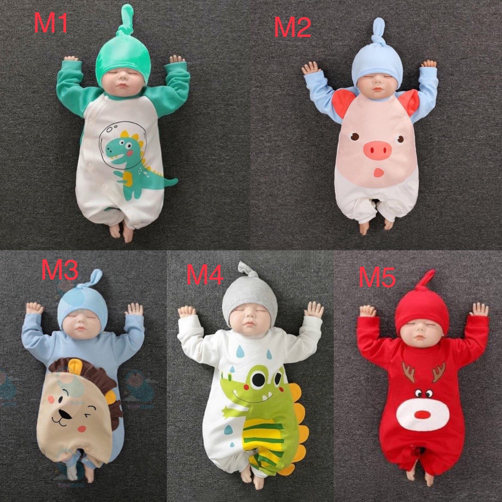 4kg - 18kg BODY dài tay kèm mũ cho bé trai/ bé gái