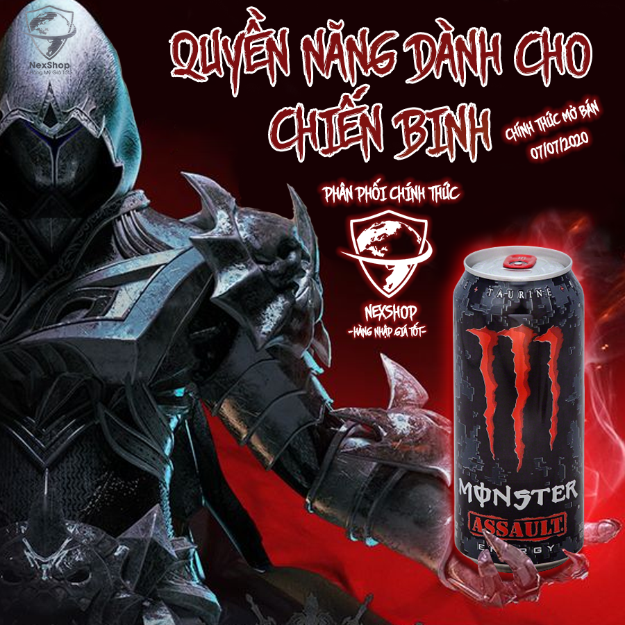 Nước tăng lực Monster Assault 473ml Mỹ