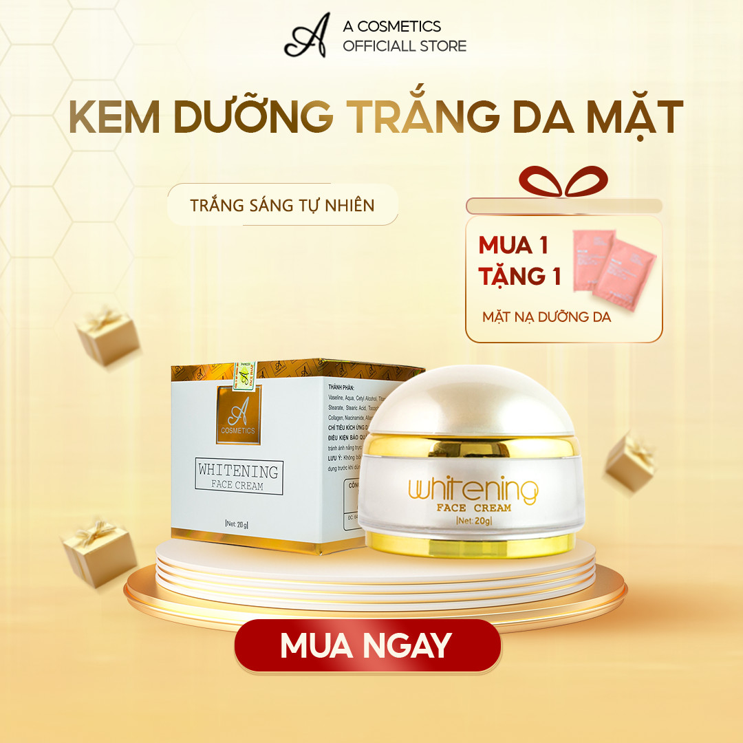 Kem Face Pháp Acosmetics - Kem dưỡng trắng da mặt - 20g - Giúp ngăn ngừa mụn, thâm nám tàn nhang,Hiệu quả chỉ sau 1 tuần, Whitening Face Cream