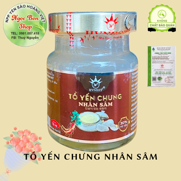 Yến chưng sẵn nhân sâm yến sào Hoàng Việt