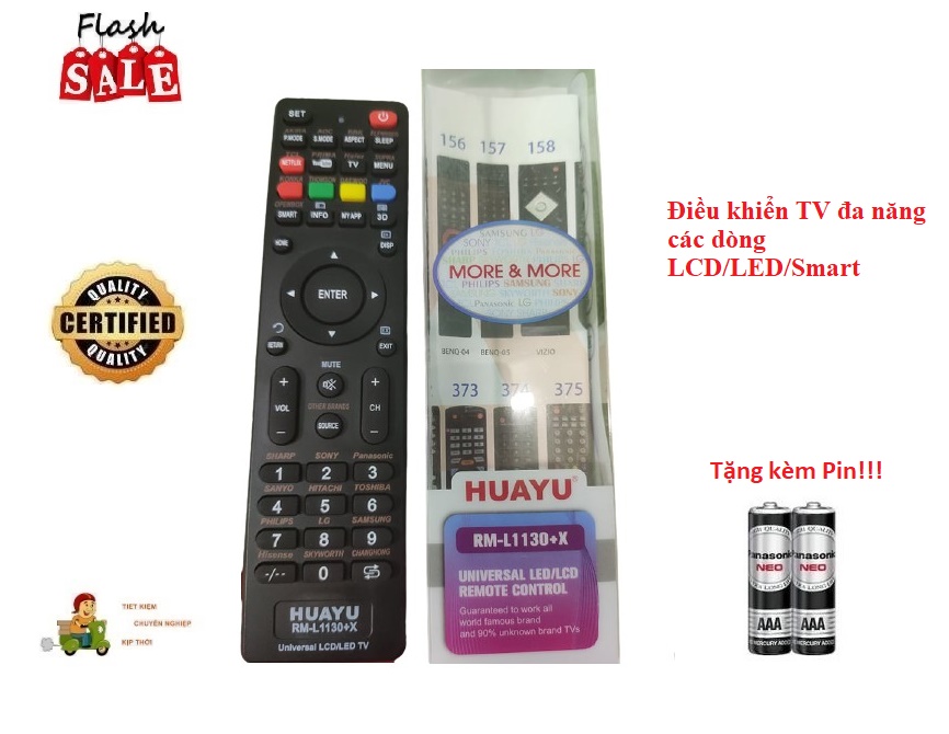 Remote Điều khiển TV đa năng tất cả các dòng tivi LCD/LED Smart TV hàng tốt Tặng kèm Pin