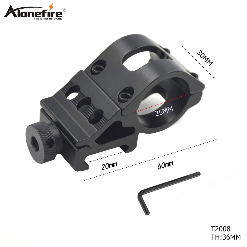 Alonefire 25 mét hợp kim nhôm cố định đèn pin chiến thuật bracket xe đạp cài đặt cho 20 mét rail kẹp