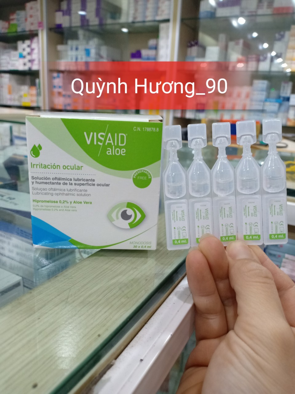 Nhỏ dưỡng mắt visaid aloe hộp 30 tép