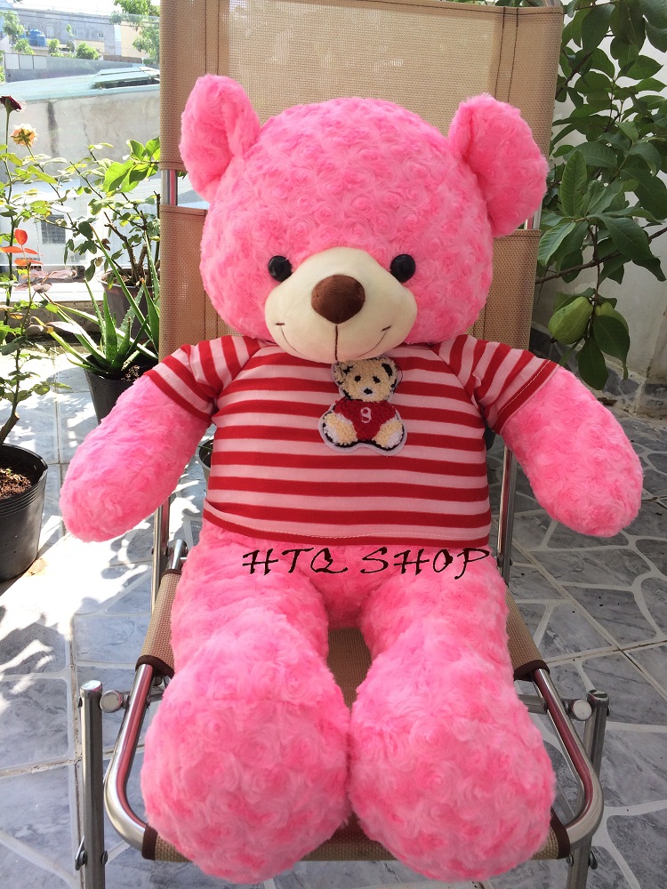 Gấu bông teddy cao cấp khổ vải 1m màu hồng