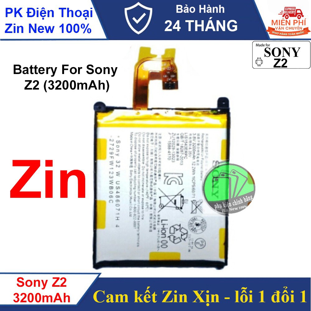 Pin sony z2 z3 z3v dung lượng chuẩn 3200mah - chuẩn zin xịn - bh 06 tháng