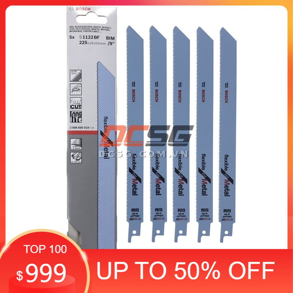 Lưỡi cưa kiếm cắt sắt 225mm bosch s1122bf | dcsg