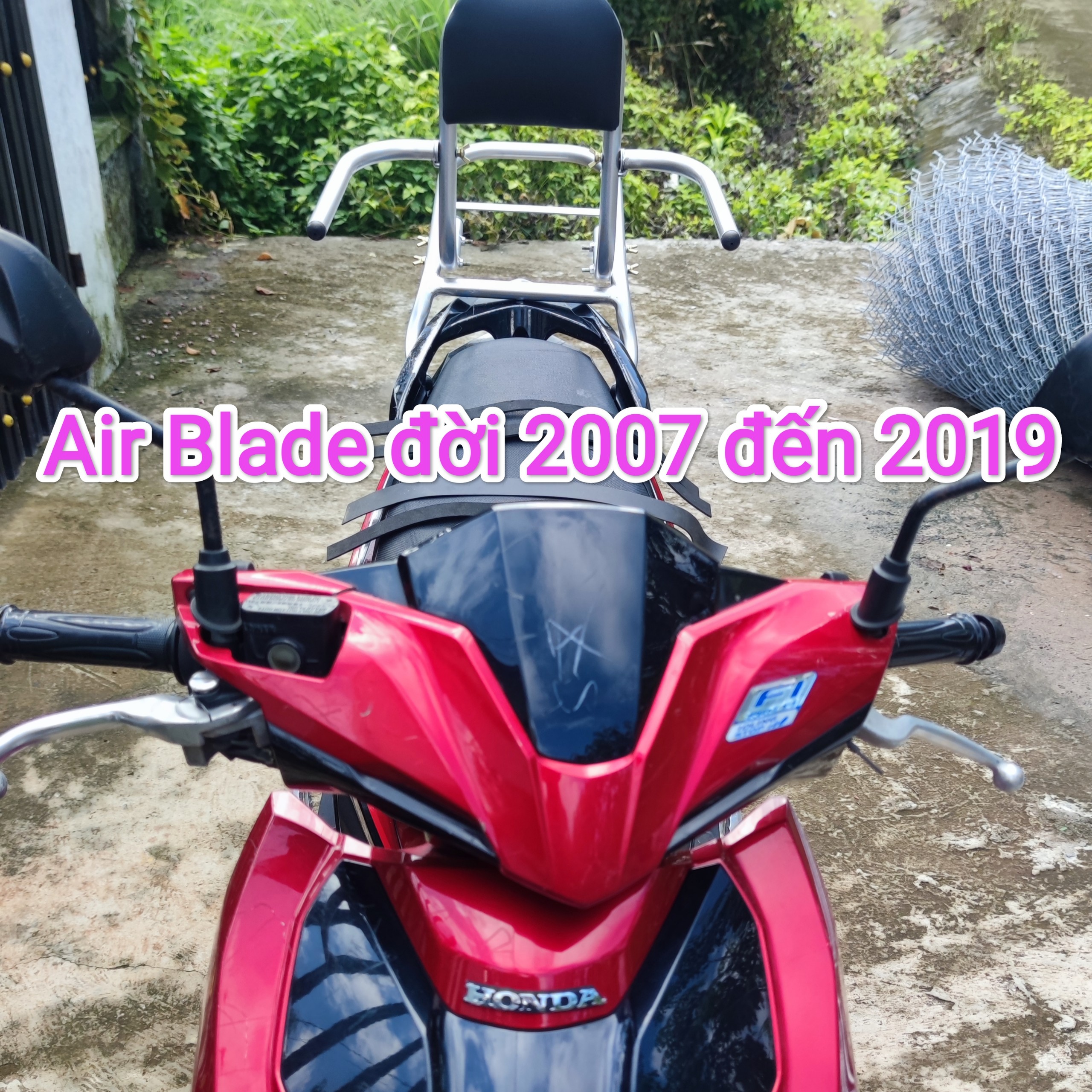 ( tặng lót tay) baga phượt xe máy có ghế dựa lưng cho xe Air Blade 2007_2019