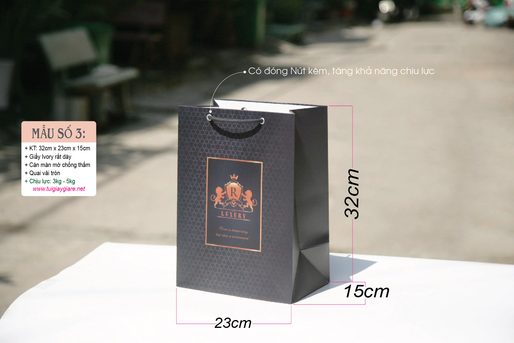 25 cái - Túi số 3 Xanh - Túi giấy đựng rượu Chivas quà tặng hộp quà biếu sang trọng