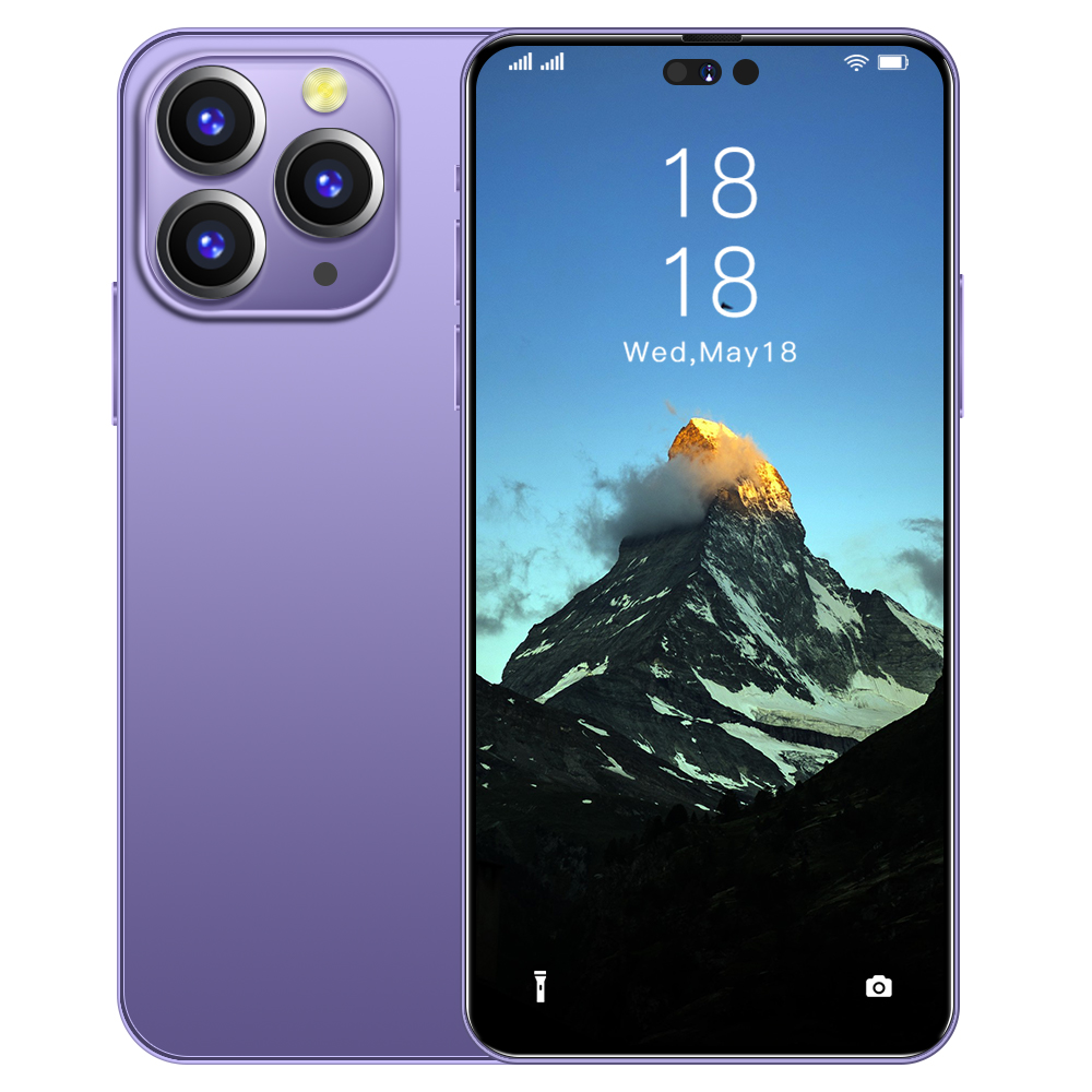 Điện thoại di động i14 Pro max 7.3inch Toàn màn hình gốc 8+256GB Camera HD Thẻ kép Sạc nhanh thông minh giá rẻ