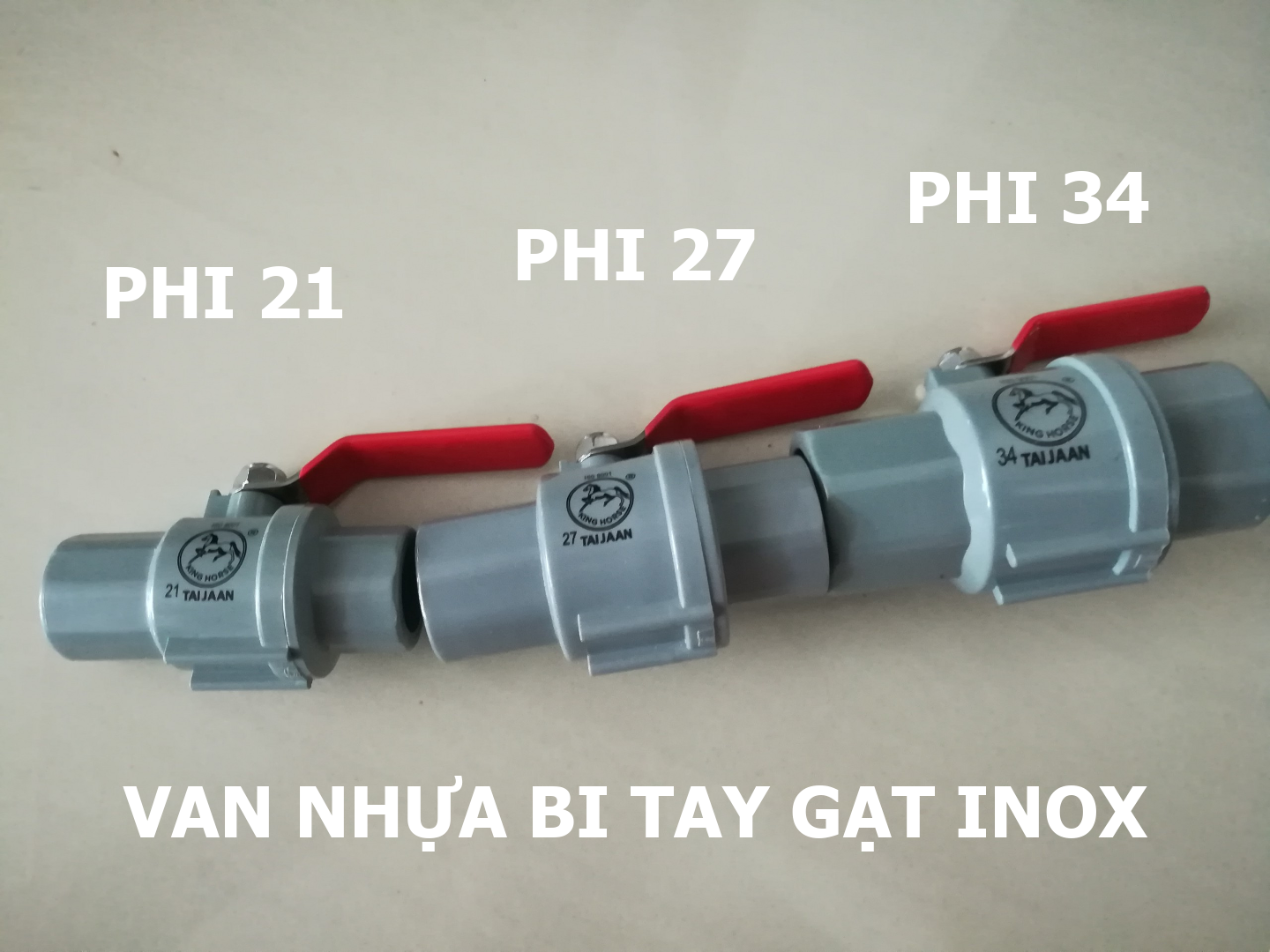 Van nhựa khoá nước, van nhựa bi inox tay gạt, van nhựa trơn phi 21, 27, 34