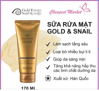 Sữa rửa mặt gold snail 24k hàn quốc 170ml - gold snail energy