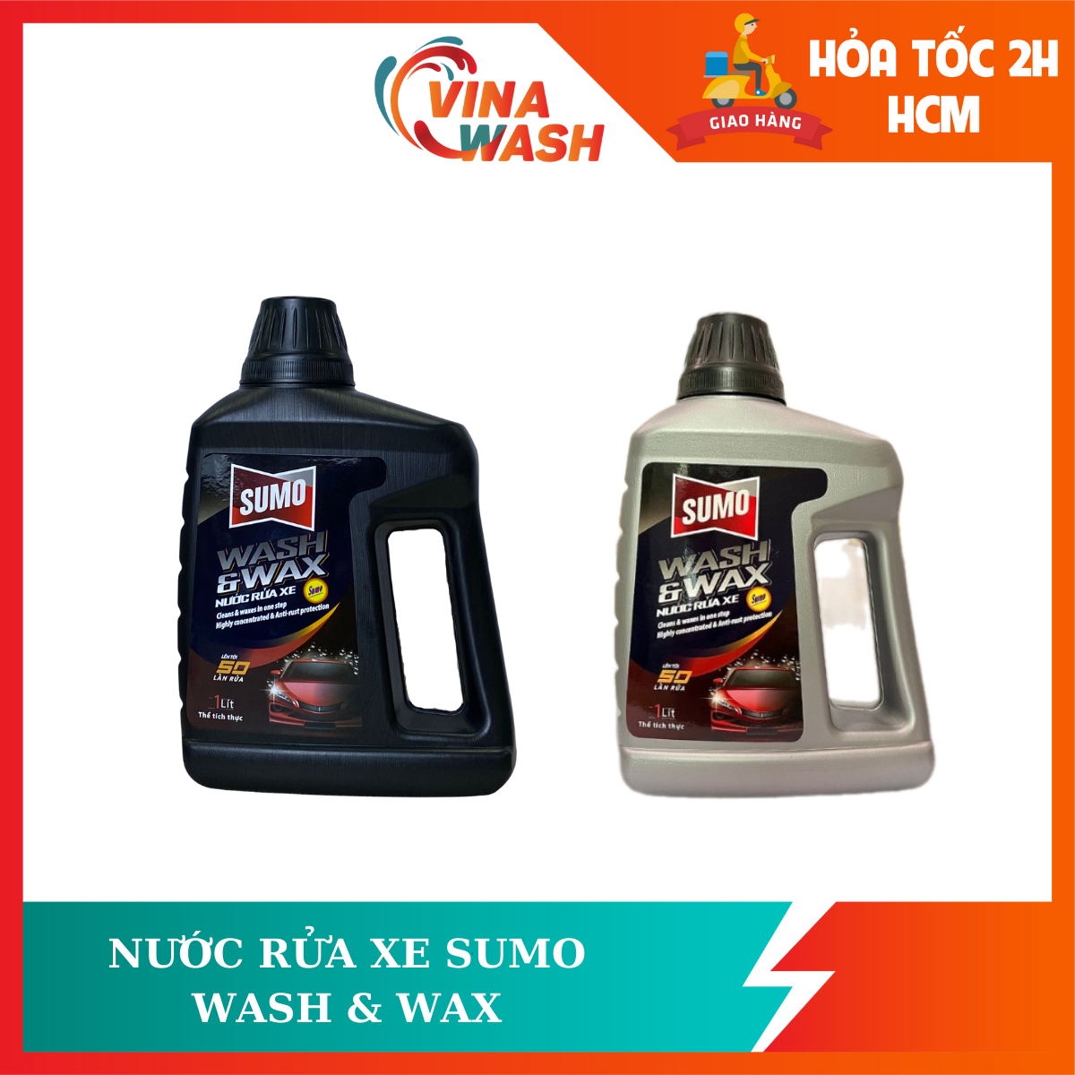 Nước rửa xe cao cấp sumo wash & wax 1l - new