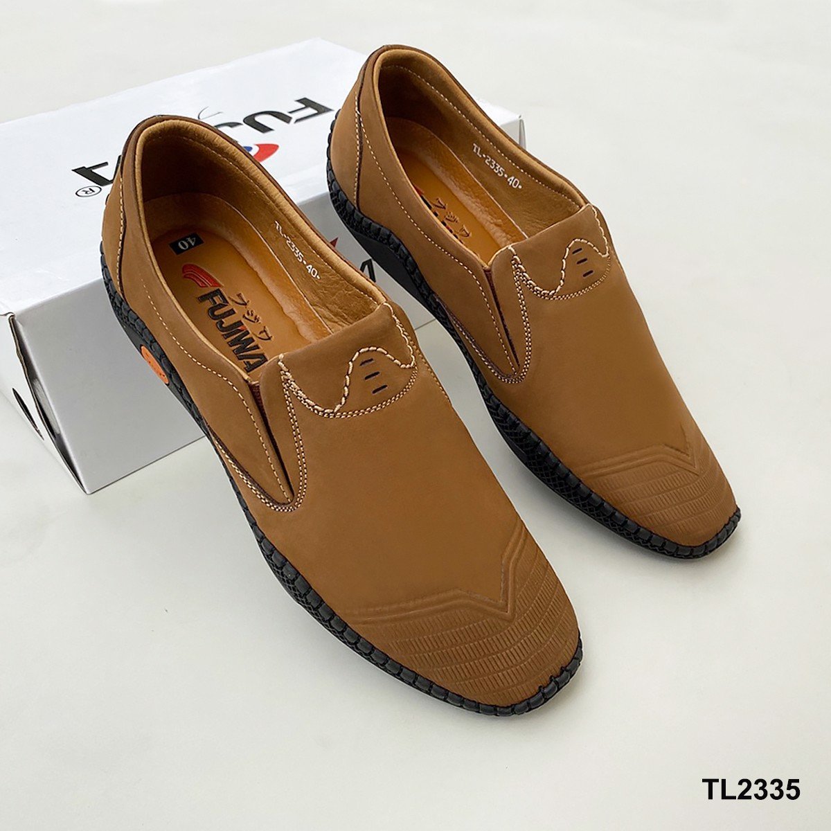 Giày lười giày da nam cao cấp da bò fujiwa - tl2335. da bò thật cao cấp nguyên miếng. đế cao su thiên nhiên mềm dẻo. còn size 38 màu bò và nâu
