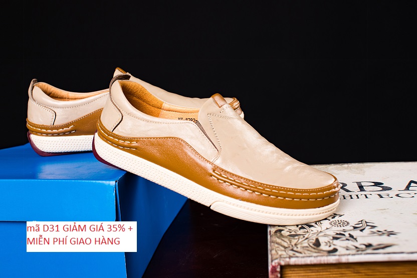 giầy lười asisa da bò thật cao cấp
