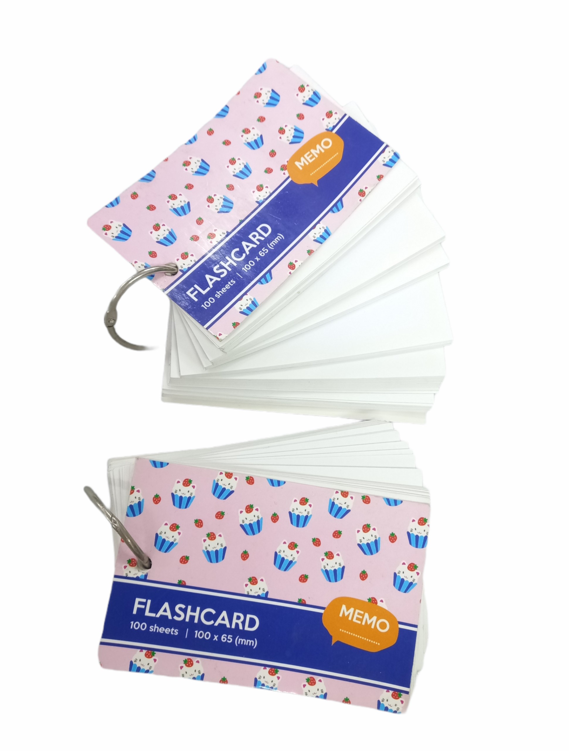 Thẻ flashcard trắng kèm khoen