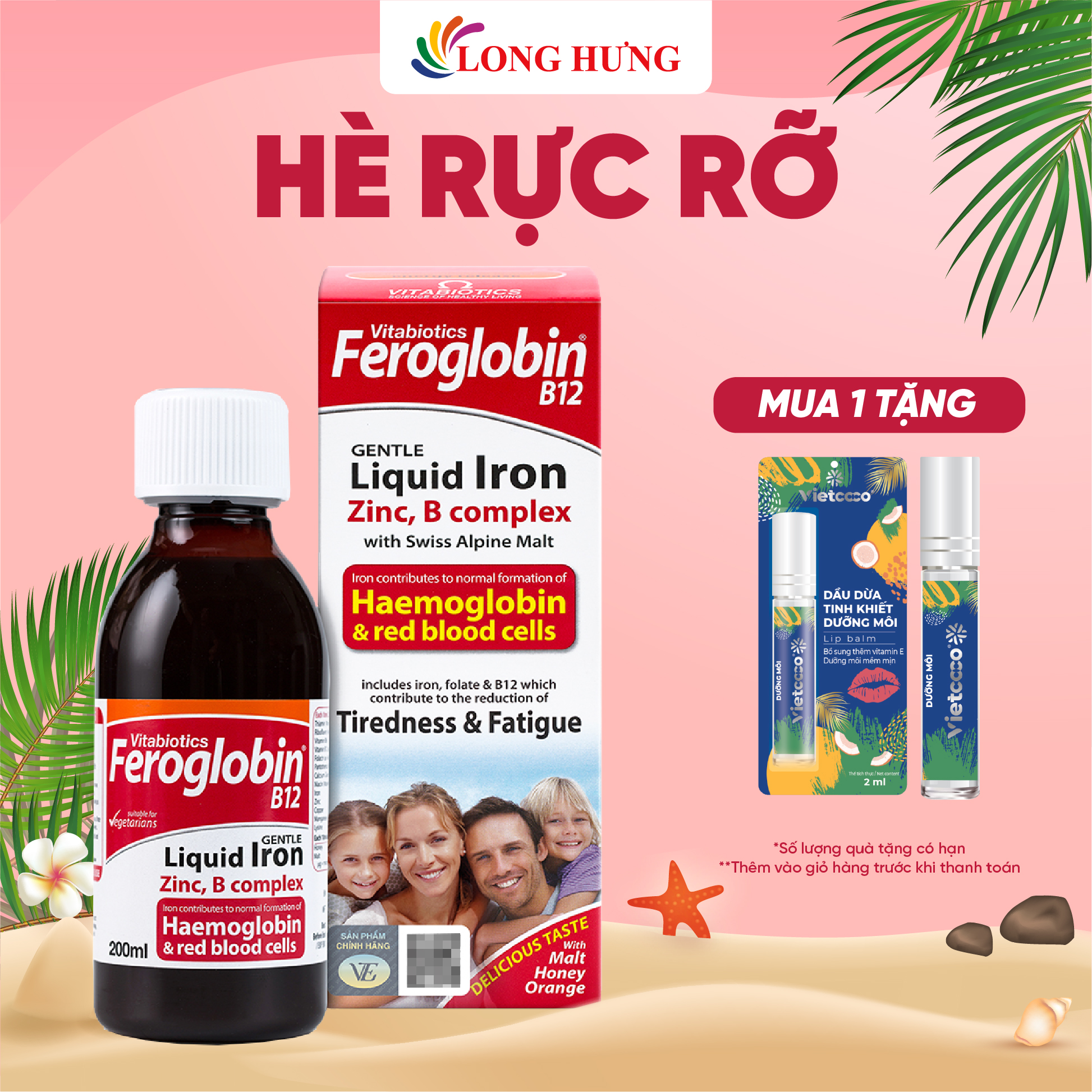Vitamin dạng nước Vitabiotics Feroglobin B12 bổ sung sắt