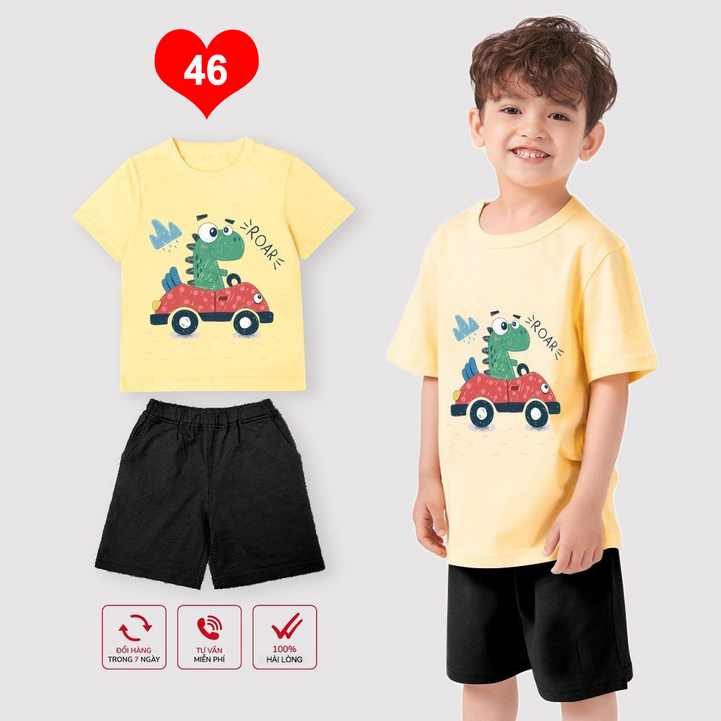 Bộ cotton cho bé mẫu 46 vàng