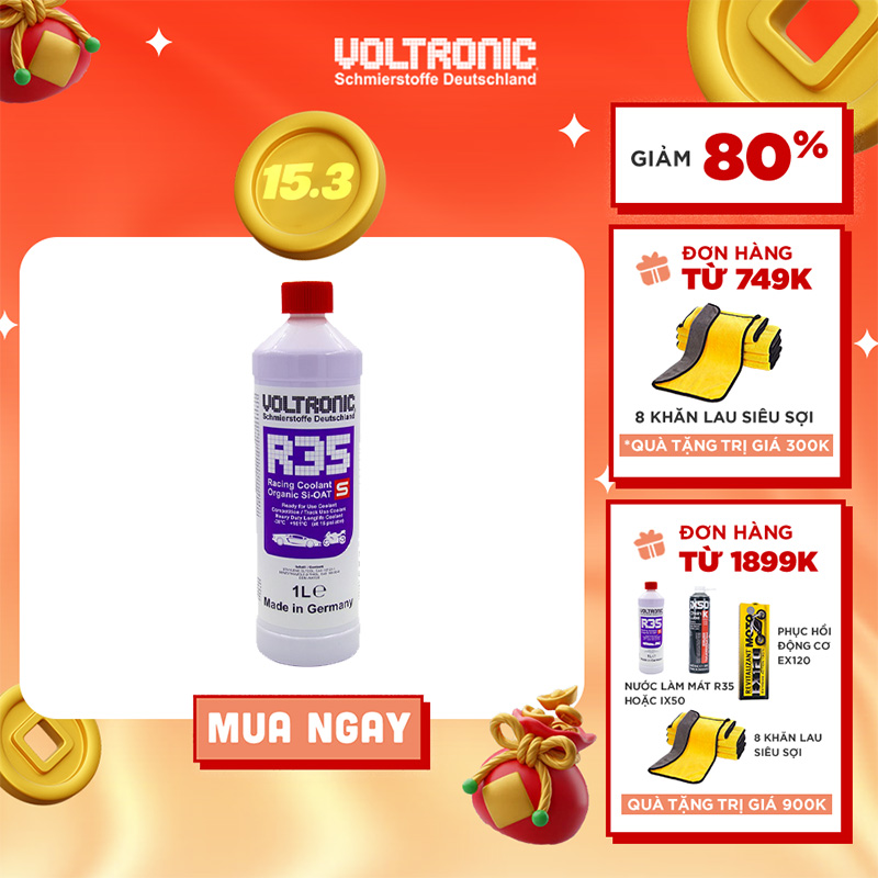 Nước làm mát động cơ nhập khẩu đức voltronic r35s racing coolant 1l pha sẵn