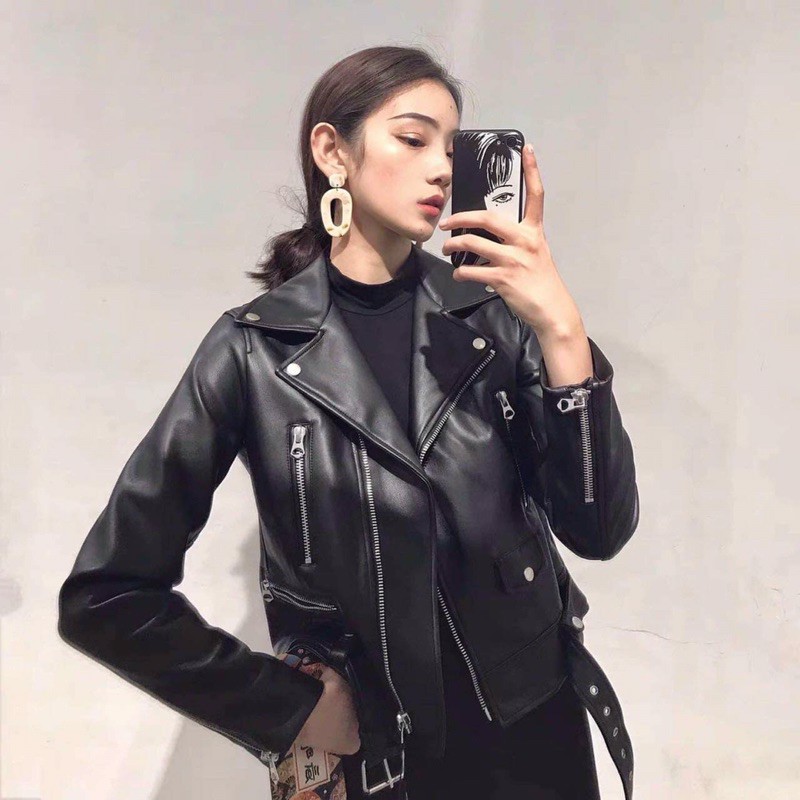 Áo khoác da nữ || áo da hot trend|| áo da xuất xịn