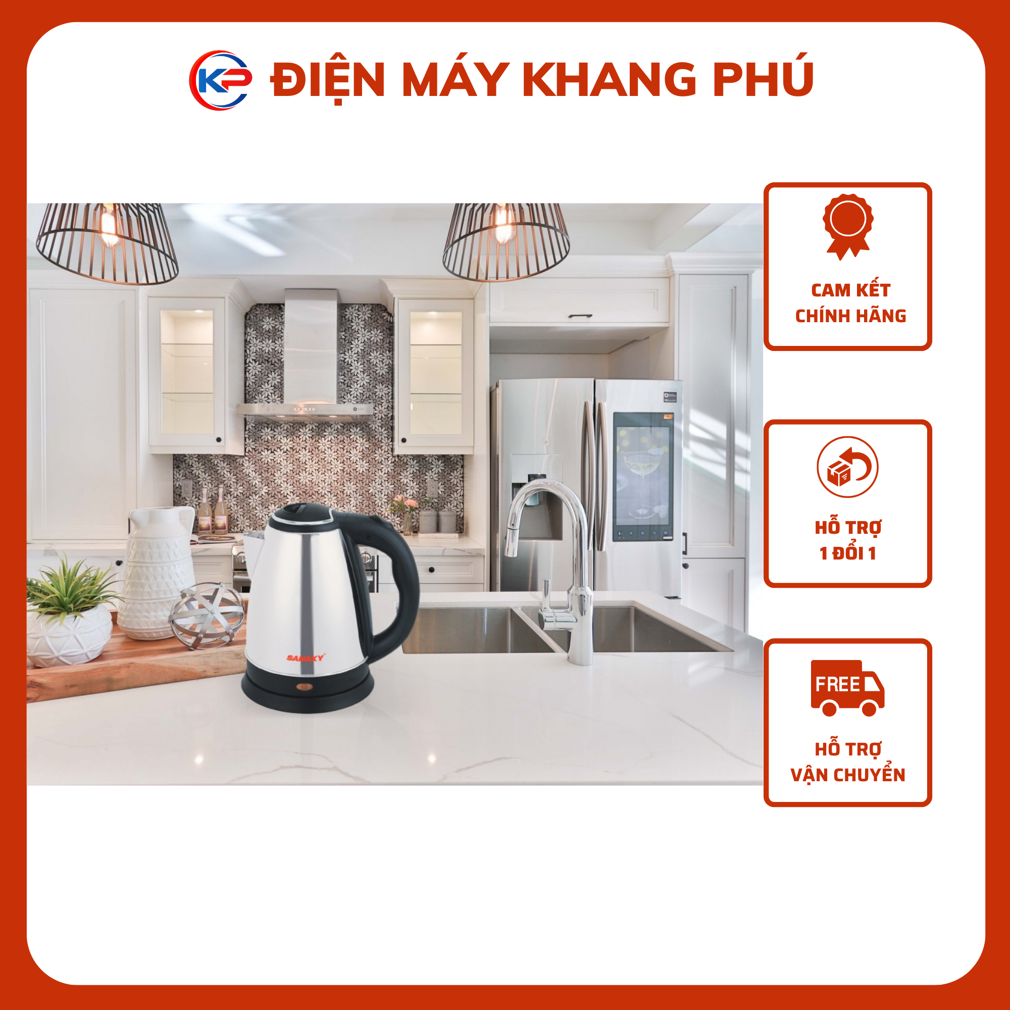 Ấm siêu tốc sanaky snk-18ns - hàng chính hãng - bảo hành 12 tháng