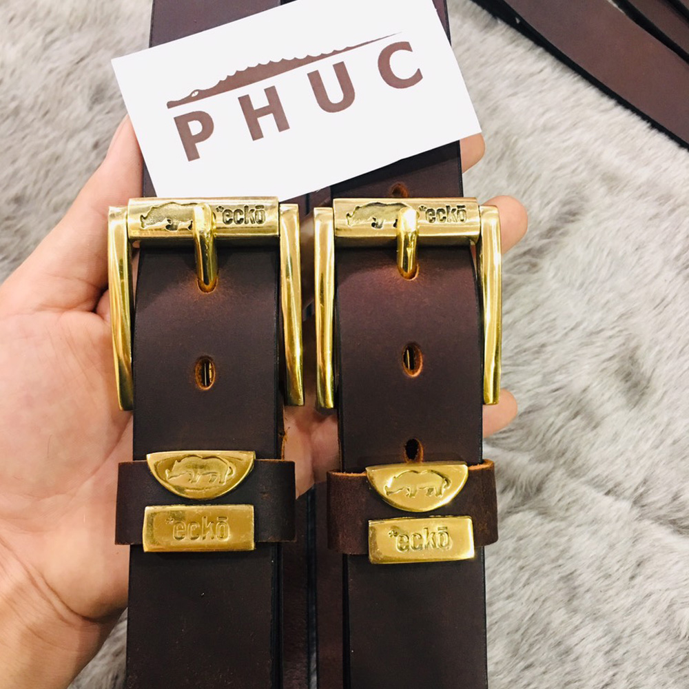 [HCM]Thắt lưng da bò sáp khóa đồng Ecko