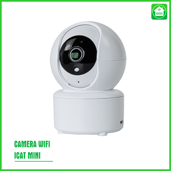 Camera wifi thông minh hunonic icat mini, xoay 355 độ, màu trắng