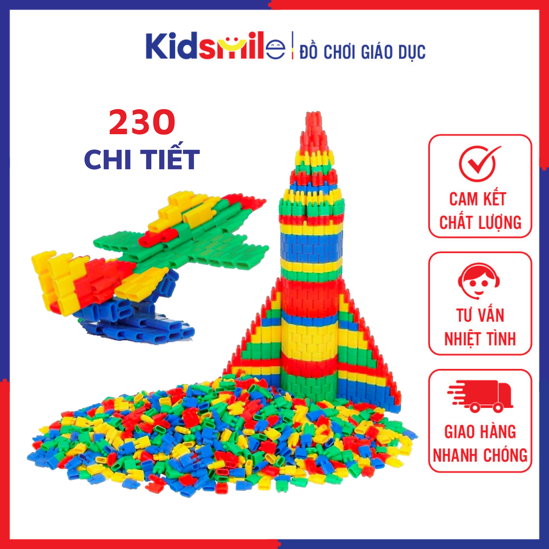 Đồ chơi trẻ em túi 230 hạt xếp hình  nhựa nguyên sinh an toàn nhiều màu sắc giúp trẻ từ 3 tuổi trở lên phát triển trí tưởng tượng và tư duy sáng tạo