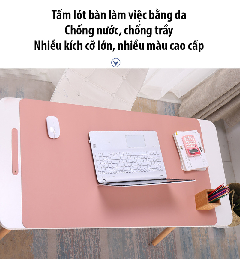 Tấm lót bàn làm việc bằng da chống nước, chống trầy, nhiều kích cỡ lớn, nhiều màu cao cấp (60 x 30 (cm))