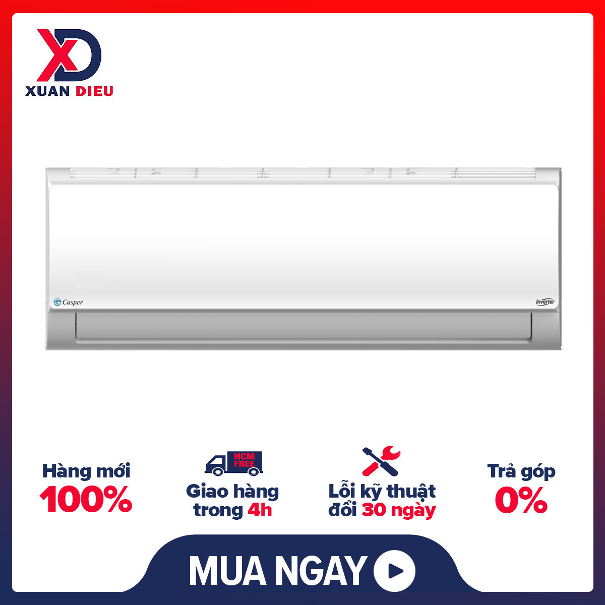 Máy lạnh casper inverter 1.5 hp ic-12tl32 - miễn phí vận chuyển hcm - chế độ chỉ sử dụng quạt fan only - chỉ làm mát, không làm lạnh