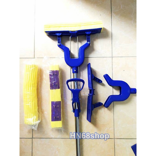 [Lowest Price] House Cleaning Stick with Super Clean, Water-Absorbent Rubber Foam Head Hn68, Good Quality, Double-Folded with Removable Sponge That Can Be Replaced - 2